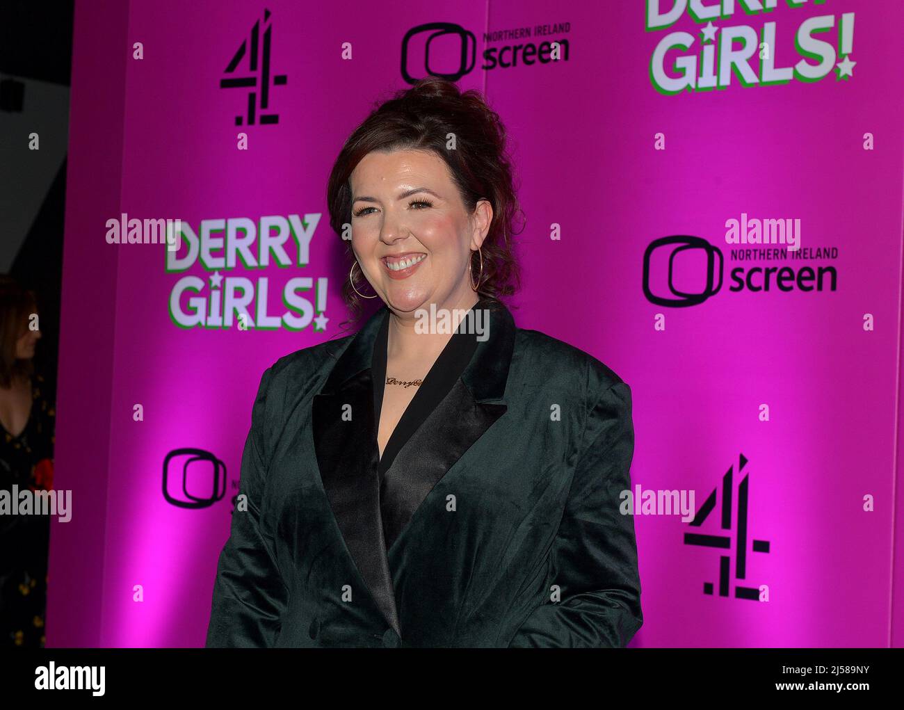 Creator and writer Lisa McGee attends the premiere of Derry Girls Season 3 in Derry, Londonderry, Northern Ireland, 7 April 2022. ©George Sweeney / Alamy Stock Photo Stock Photo