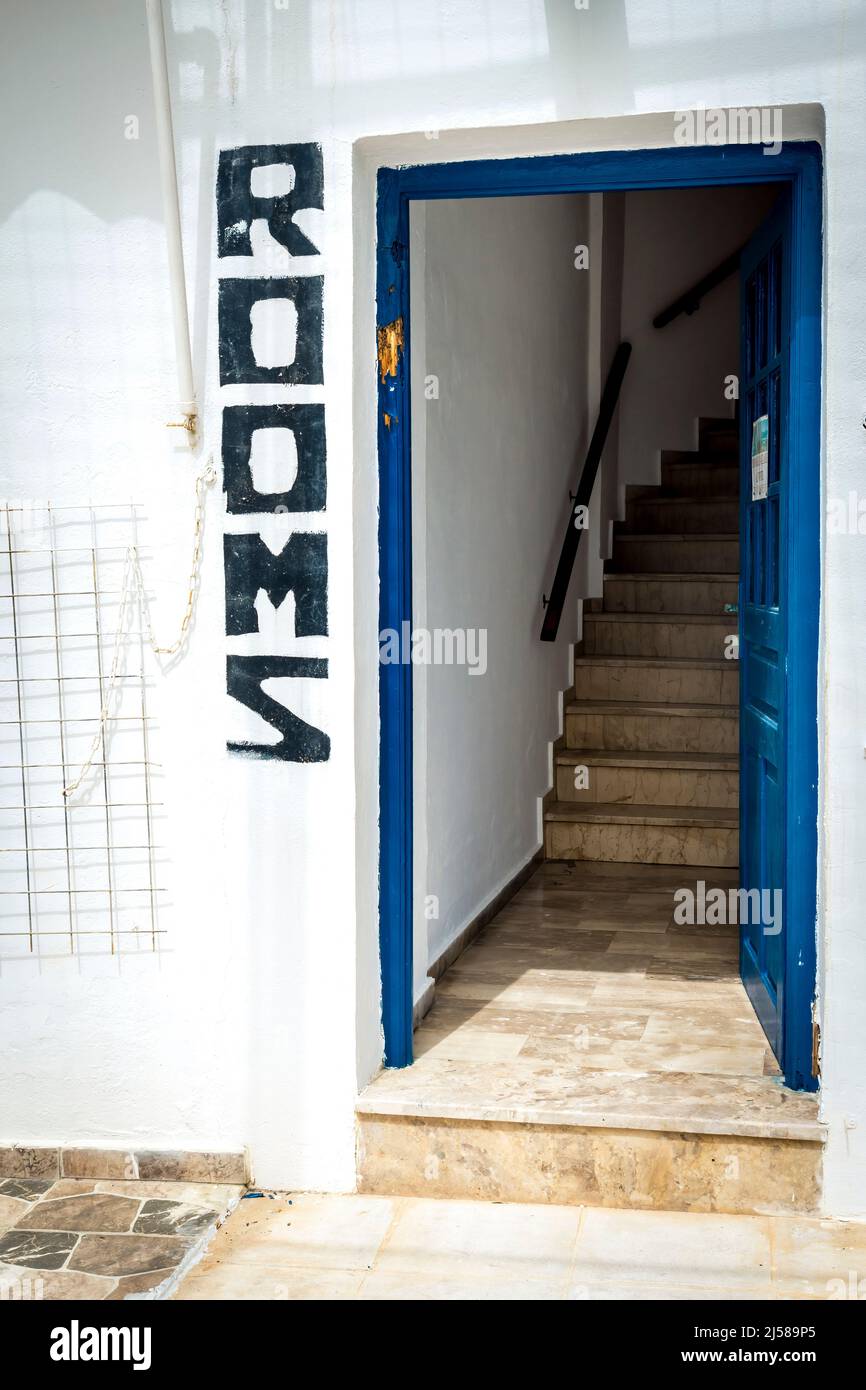 Rooms to rent at holiday resort on Crete Stock Photo Alamy