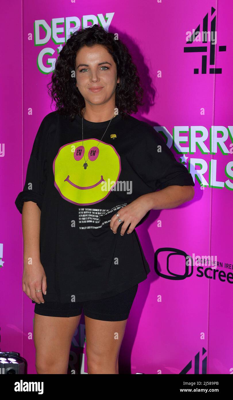 Actor Jamie-Lee O'Donnell attends the premiere of Derry Girls Season 3 in Derry, Londonderry, Northern Ireland, 7 April 2022. ©George Sweeney / Alamy Stock Photo Stock Photo