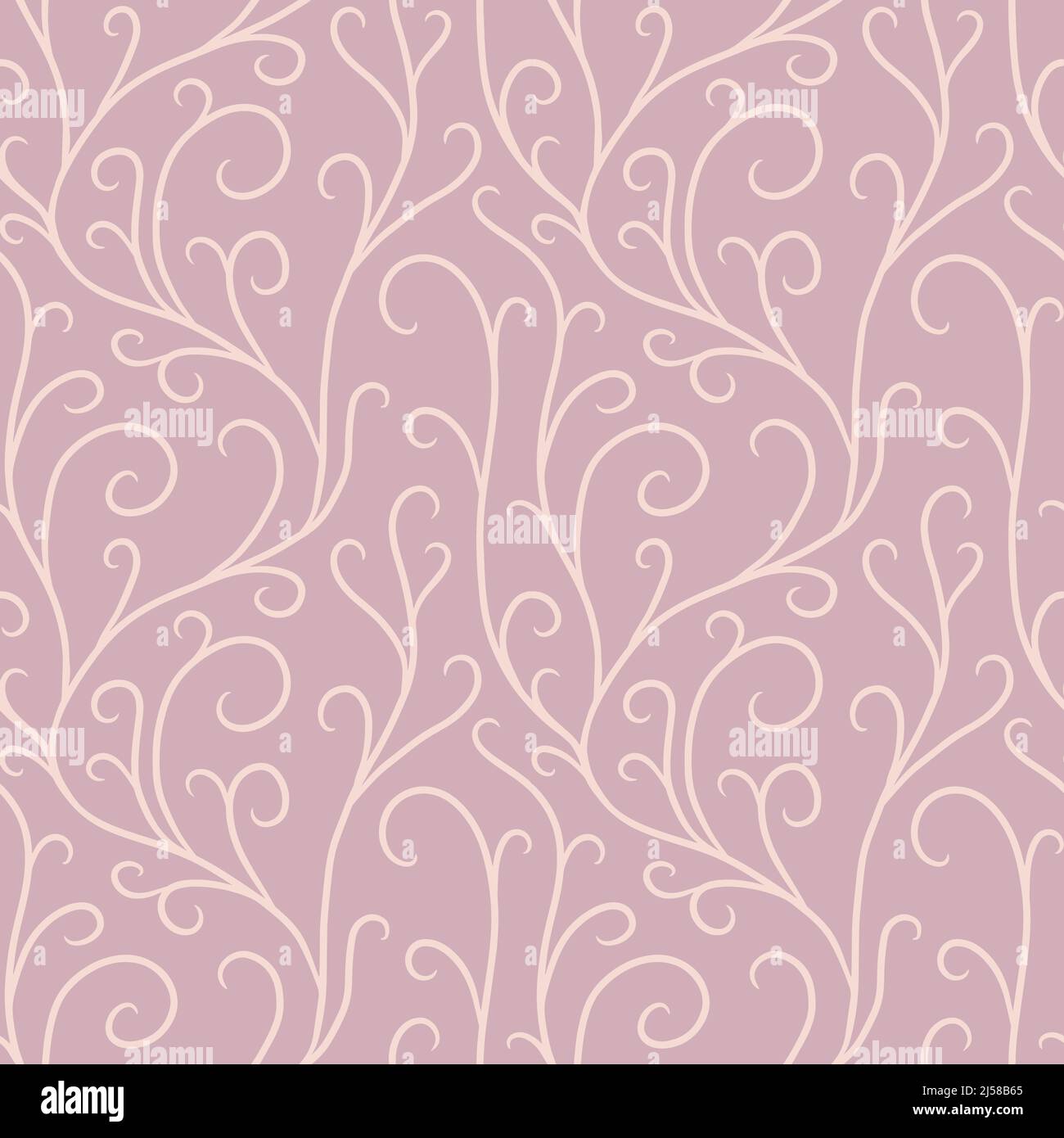 hand drawn smooth lines seamless pattern of abstract delicate elements. Stock Vector