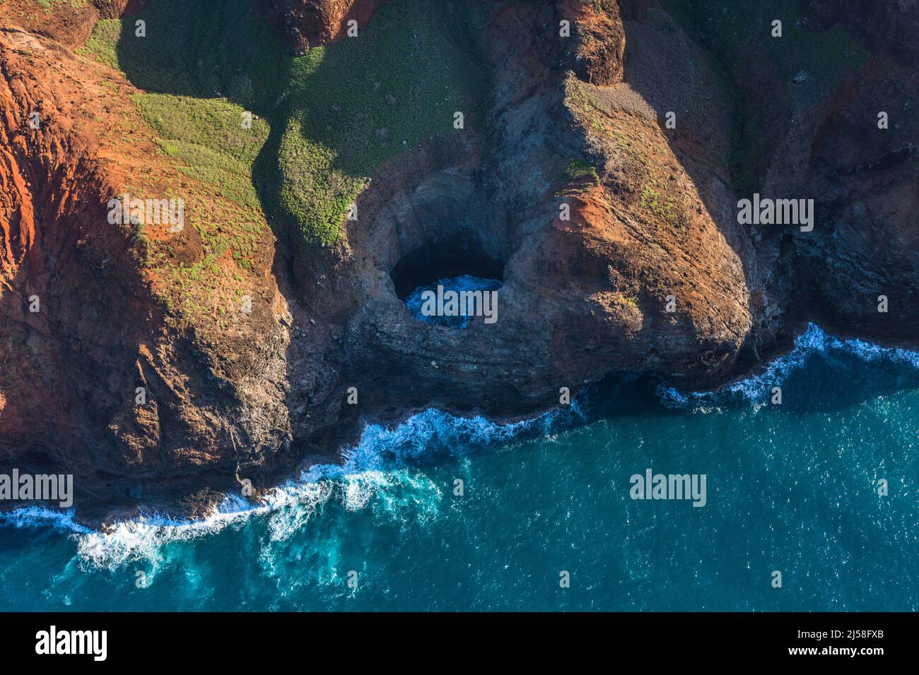 The Open Ceiling Sea Cave was formed when a lava tube collapsed