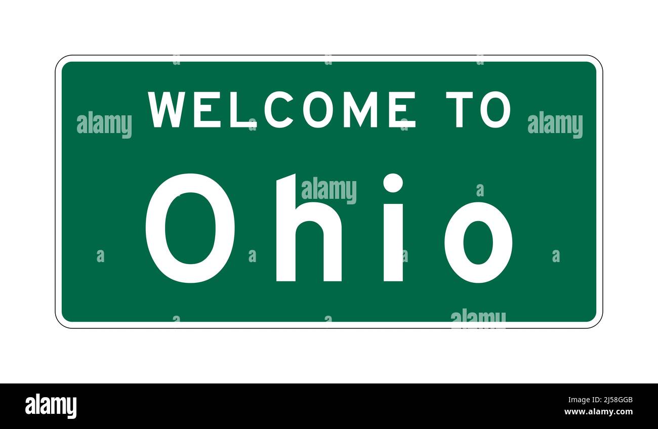 to Ohio road sign Stock Photo Alamy