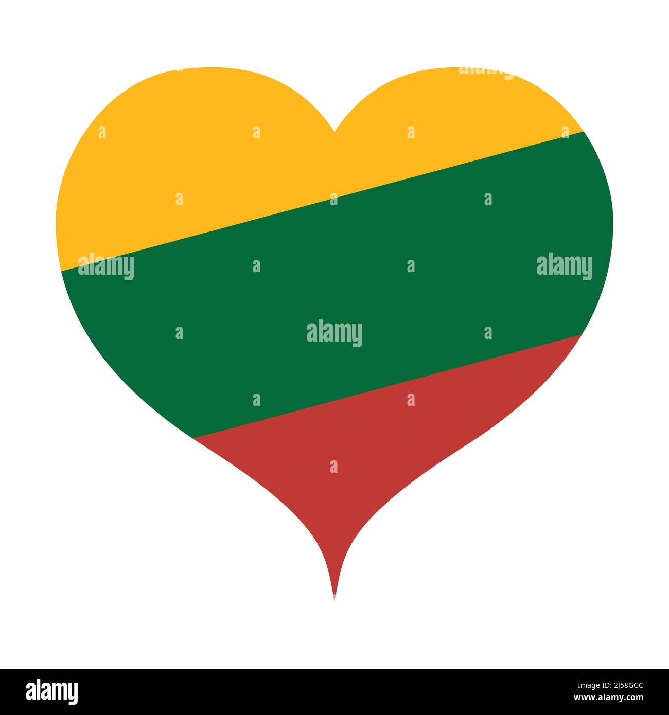 Lithuanian flag heart symbol icon Stock Photo