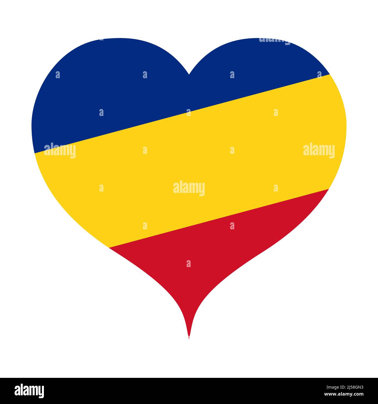 Romanian flag heart symbol icon Stock Photo