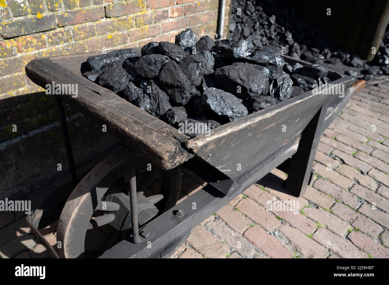Oldfashioned, nonenvironmental heating fuel, black rock coal for use