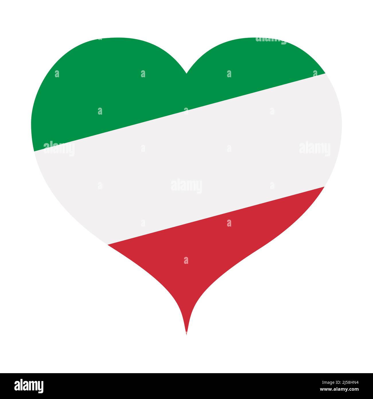 Italian flag heart symbol icon Stock Photo