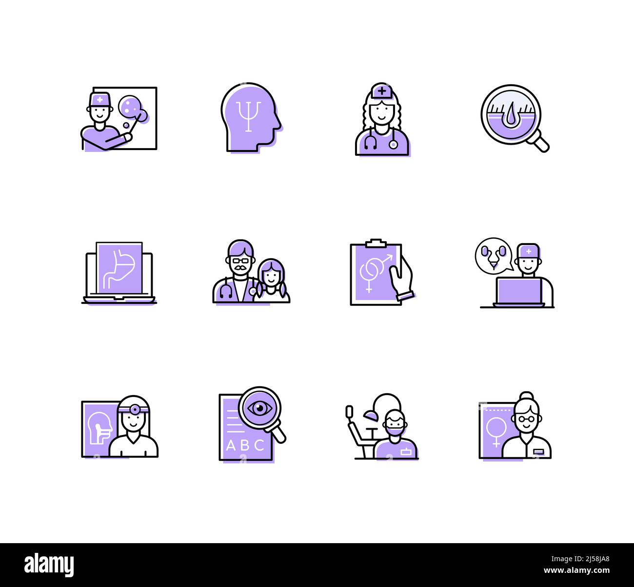 Medical aid - modern line design style icons set Stock Vector Image ...