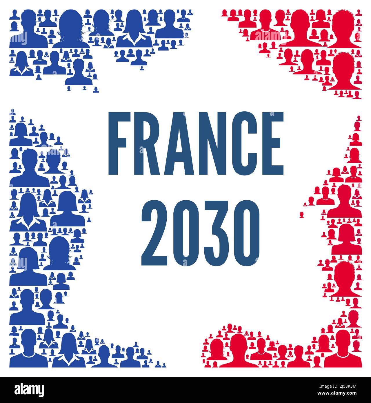 France 2030 investment plan symbol illustration Stock Photo