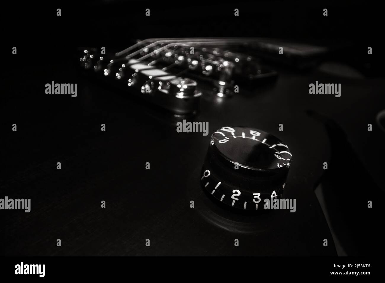 Volume control on sixstring electric guitar Stock Photo Alamy