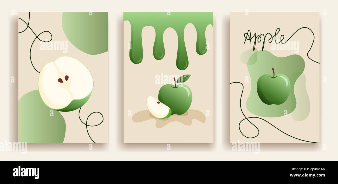 Apple fruits set Stock Vector