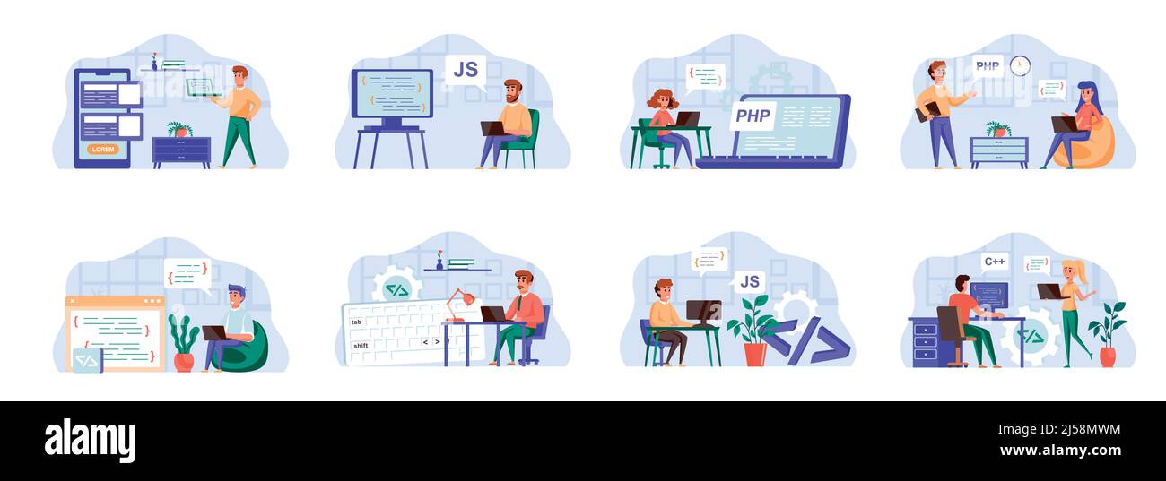 Programming team background Stock Vector Images - Alamy