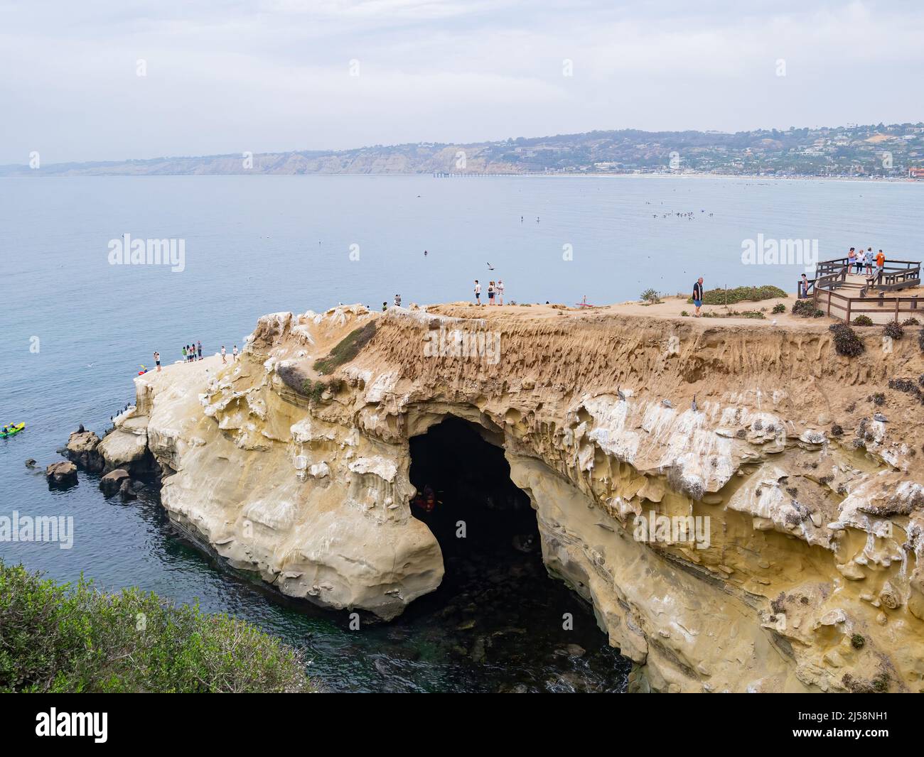 Overcast view of the famous La Jolla Cove at San Diego, California Stock Photo