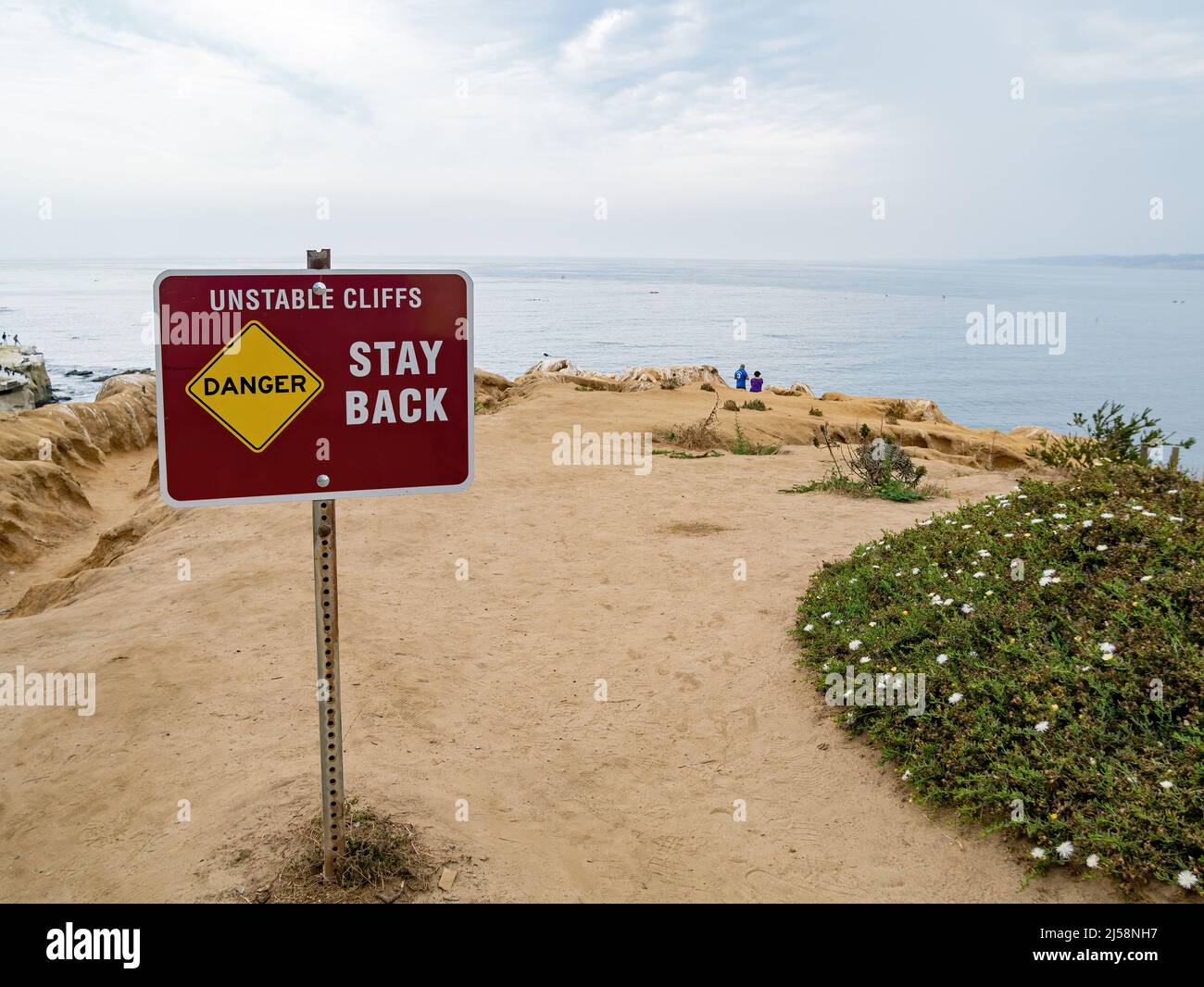 Overcast view of the famous  trail of La Jolla Cove at San Diego, California Stock Photo