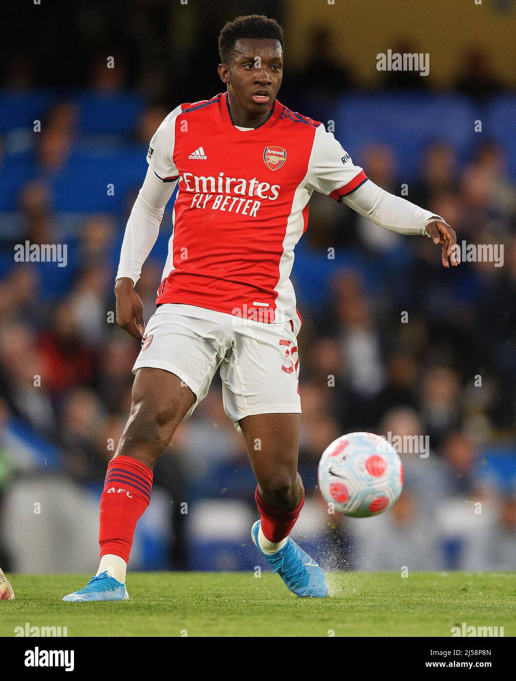 20 April 2022 - Chelsea v Arsenal - Premier League - Stamford Bridge  Eddie Nketiah during the Premier League match at Stamford Bridge, London. Picture Credit : © Mark Pain / Alamy Live News Stock Photo