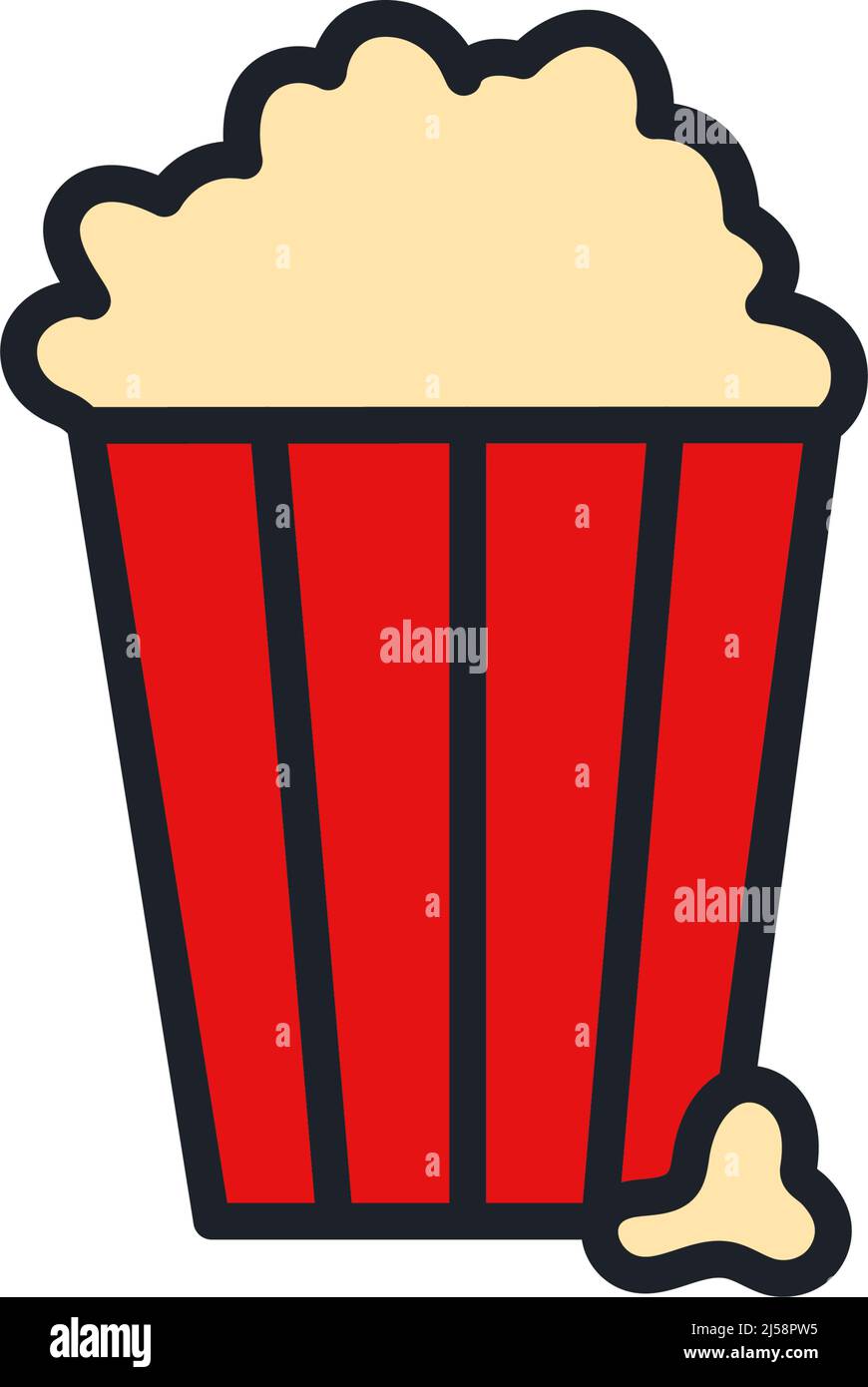 Popcorn icon. Food isolated vector line color icons Stock Vector Image ...