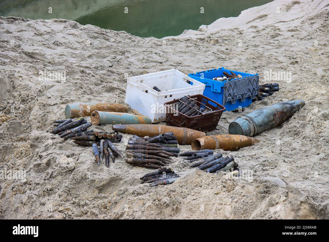 KYIV REGION, UKRAINE APRIL 20, 2022 An effort to dispose of