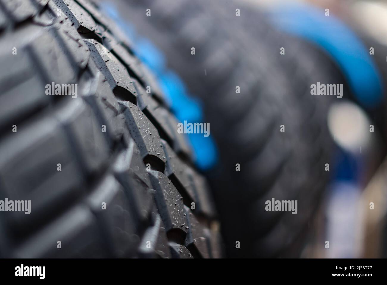 Wet Pirelli tyres. 21.04.2022. Formula 1 World Championship, Rd 4, Emilia Romagna Grand Prix, Imola, Italy, Preparation Day.  Photo credit should read: XPB/Alamy Live News. Stock Photo