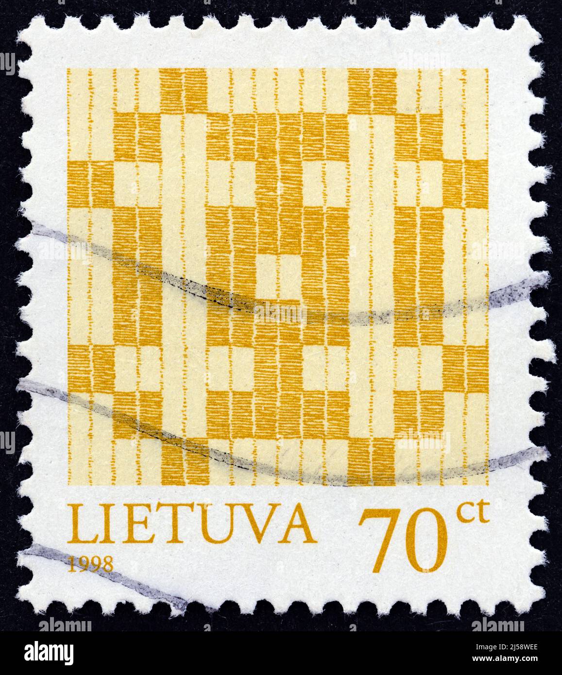 LITHUANIA - CIRCA 1998: A stamp printed in Lithuania shows Double Cross, circa 1998. Stock Photo