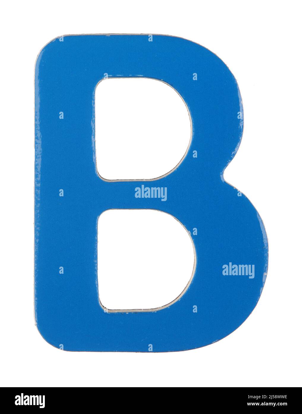 Upper case B magnetic letter on white with clipping path Stock Photo