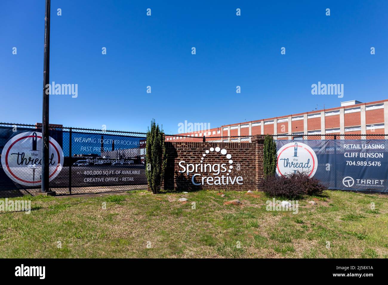 ROCK HILL, SC, USA10 APRIL 2022 The Thread, a mixeduse historic