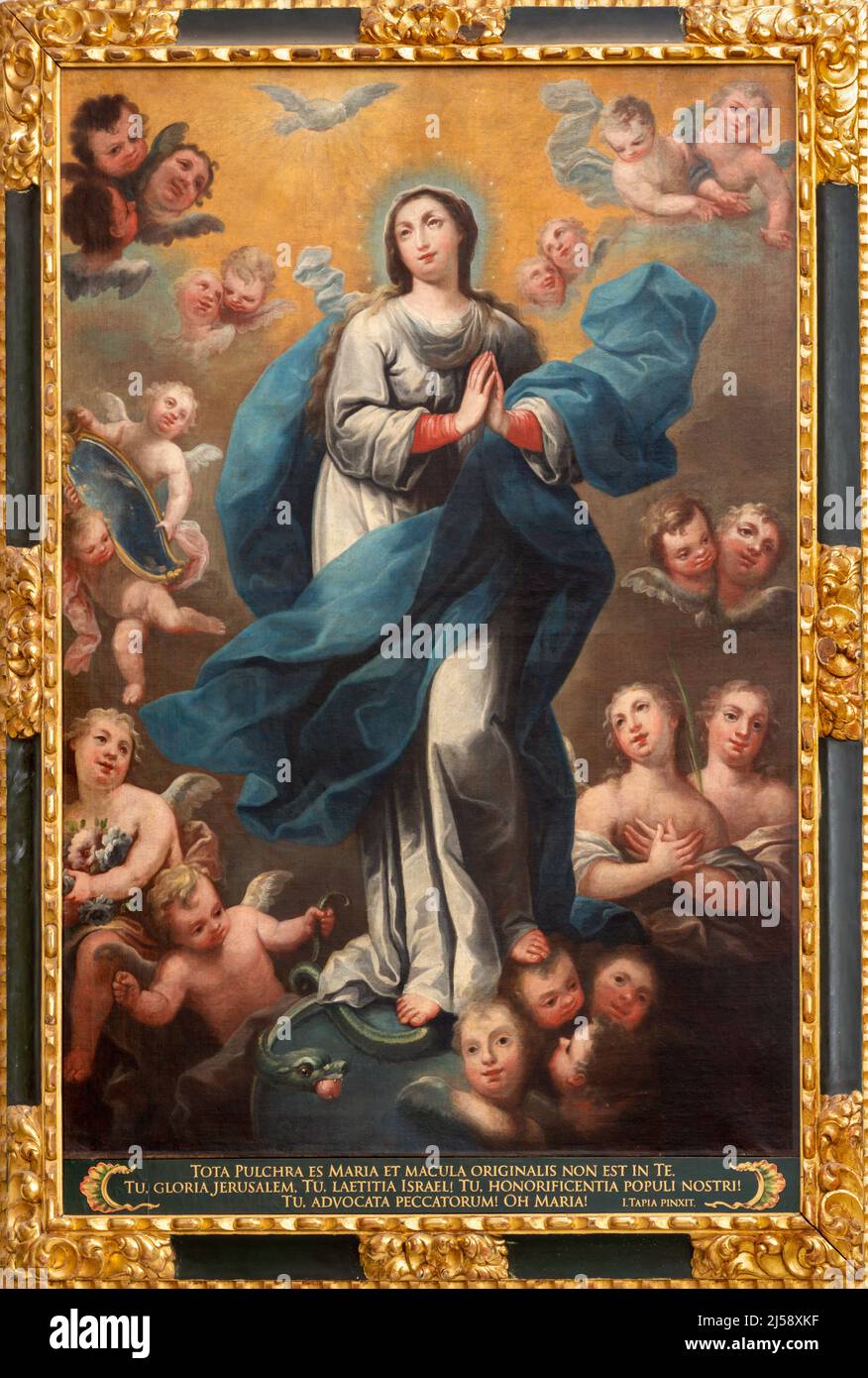 VALENCIA, SPAIN - FEBRUAR 17, 2022: The painting of Immaculate Conception in the church Iglesia de San Marín by Isidoro Tapia (1712 - 1778). Stock Photo