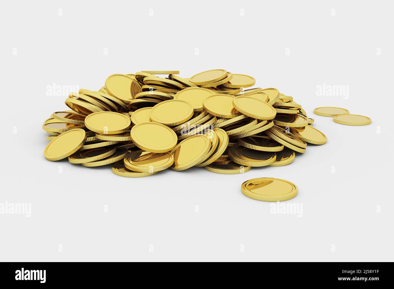 Pile of golden coins, 3d render illustration Stock Photo - Alamy