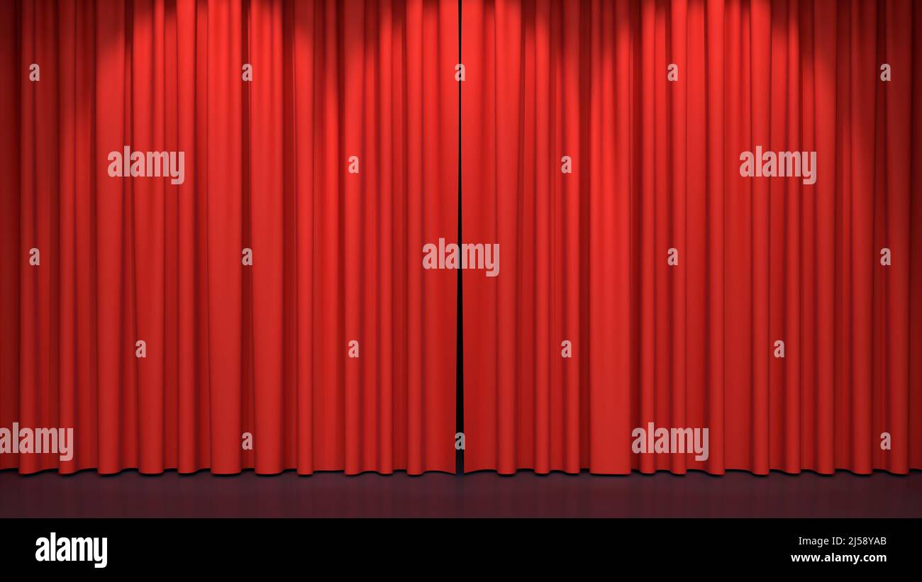 Red stage curtains. Luxury red velvet drapes, silk drapery. Realistic  closed theatrical cinema curtain. Waiting for show, movie end, revealing  new pro Stock Photo - Alamy