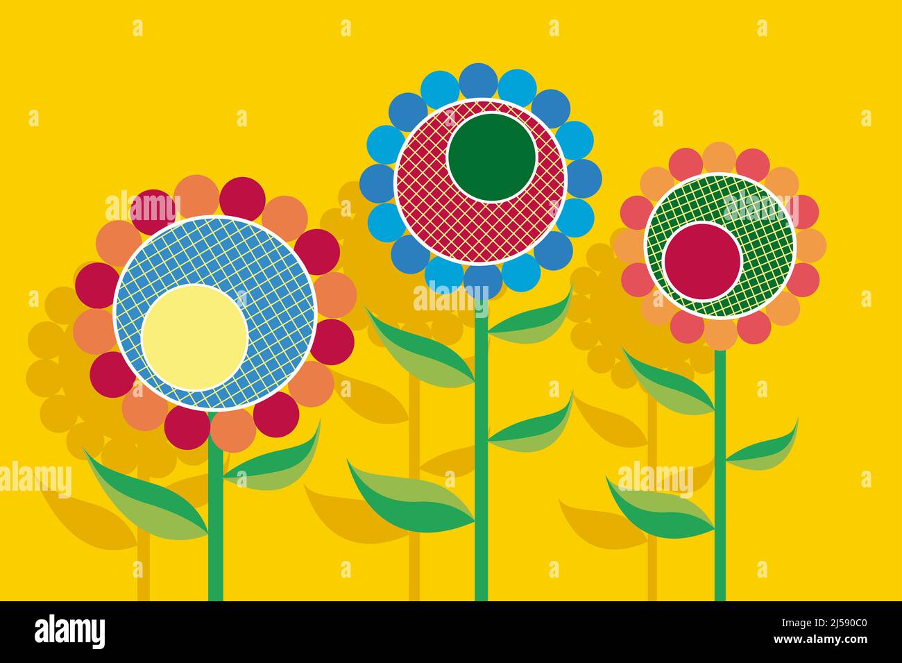 Vector floral background, children's illustration Stock Photo - Alamy