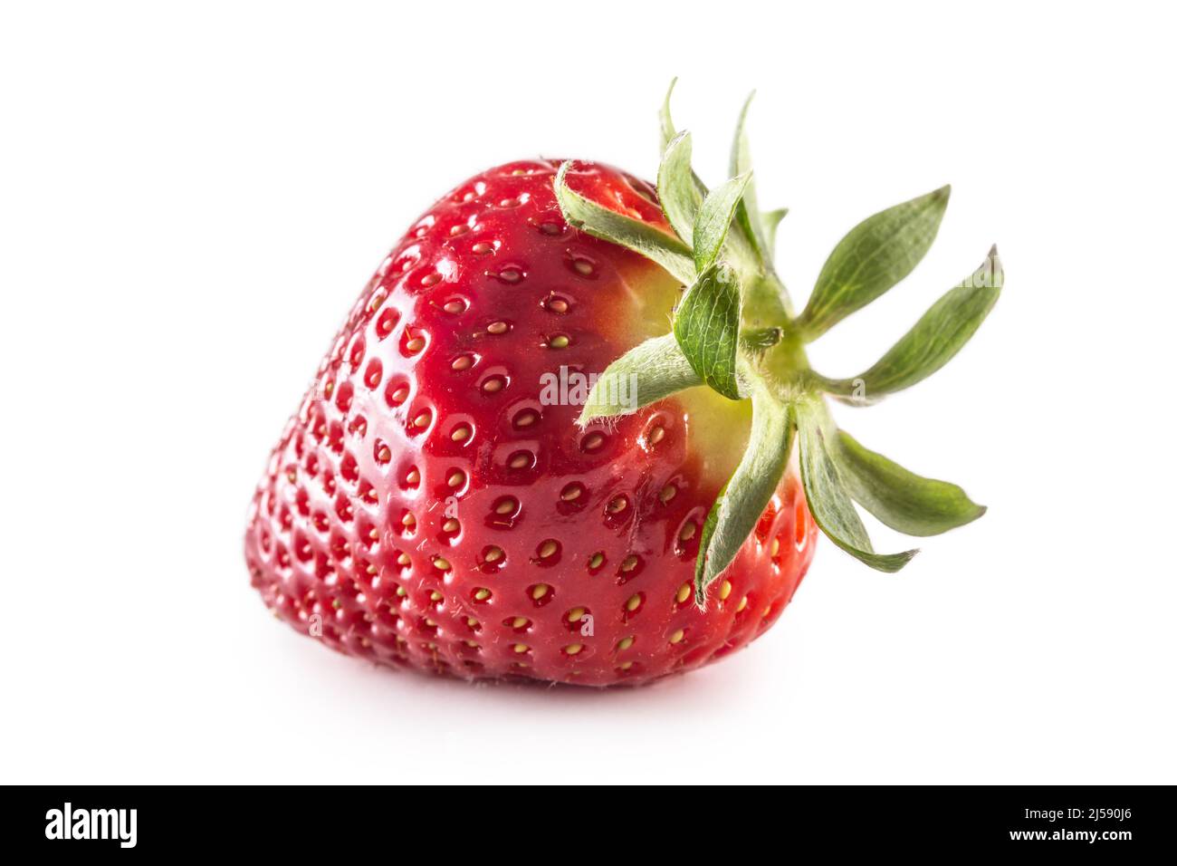 Fresh strawberry on an isolated white background. Stock Photo