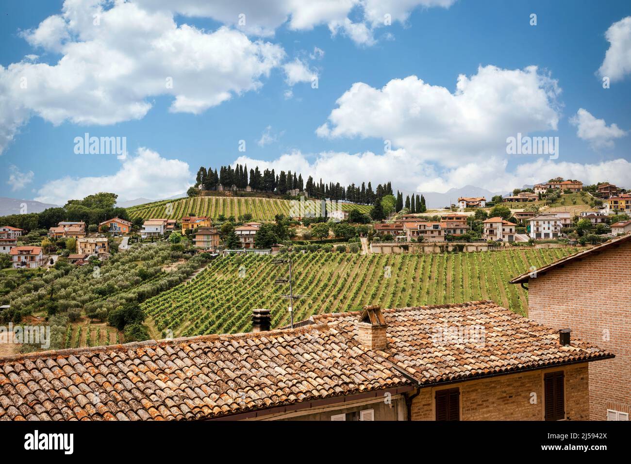 Landscape -Beautiful scene of Spinetoli-Italy Stock Photo