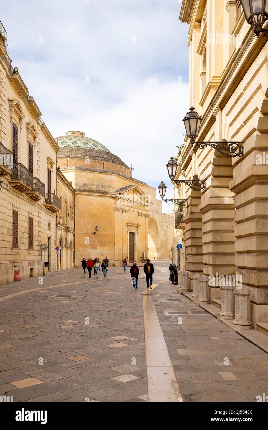 The church of Santa Maria della Porta is a church in the historic center of Lecce, located in via Giuseppe Palmieri, near Porta Napoli, by architect a Stock Photo