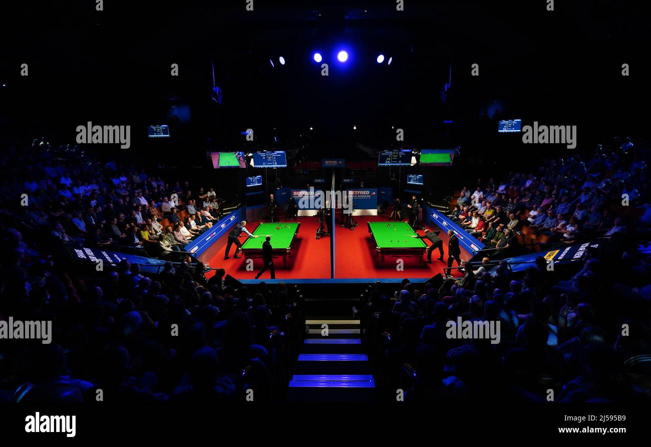 Spectators watch during day six of the Betfred World Snooker Championships at The Crucible, Sheffield