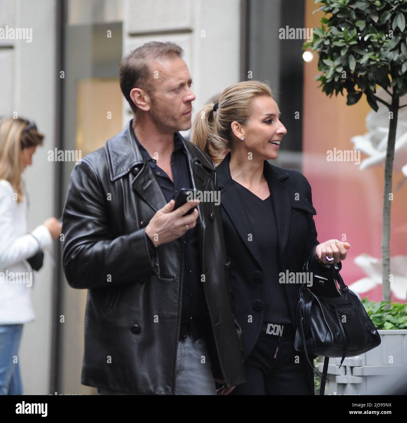 Milan, . 21st Apr, 2022. Milan, 21-04-2022 Rocco Siffredi after having  lunch with his wife ROSA CARACCIOLO at the "Salumaio di Montenapoleone"  takes a walk along the streets of the quadrilateral, then