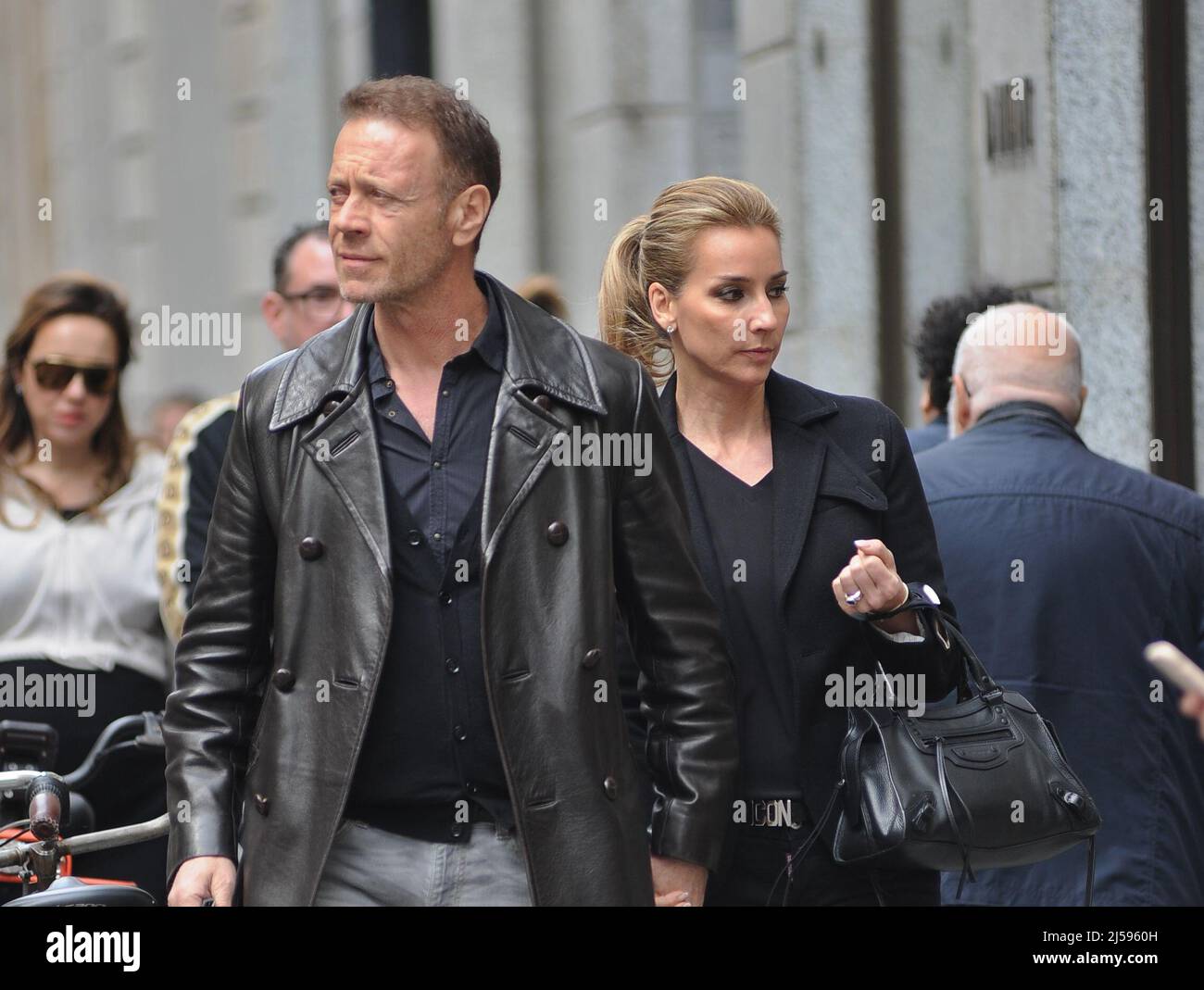 Milan 21st Apr 2022 Milan 21 04 2022 Rocco Siffredi After Having Lunch With His Wife Rosa