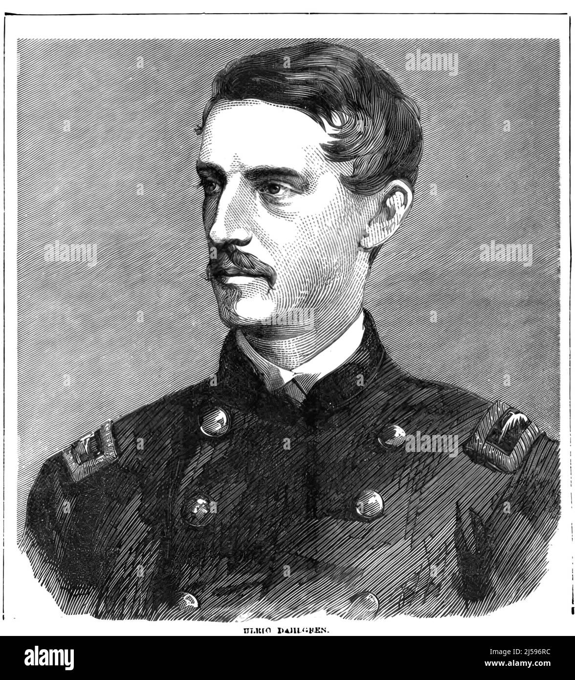 Portrait of Ulric Dahlgren, colonel in the Union Army in the American Civil War. 19th century illustration Stock Photo