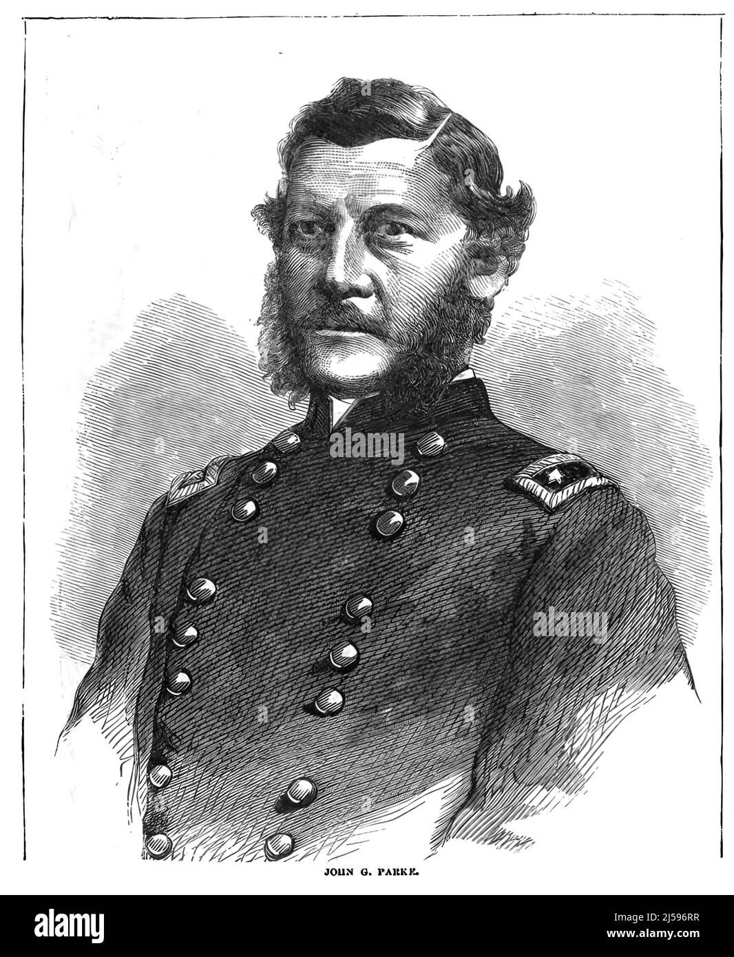 Portrait of John Grubb Parke, Union Army Major General in the American Civil War. 19th century illustration Stock Photo