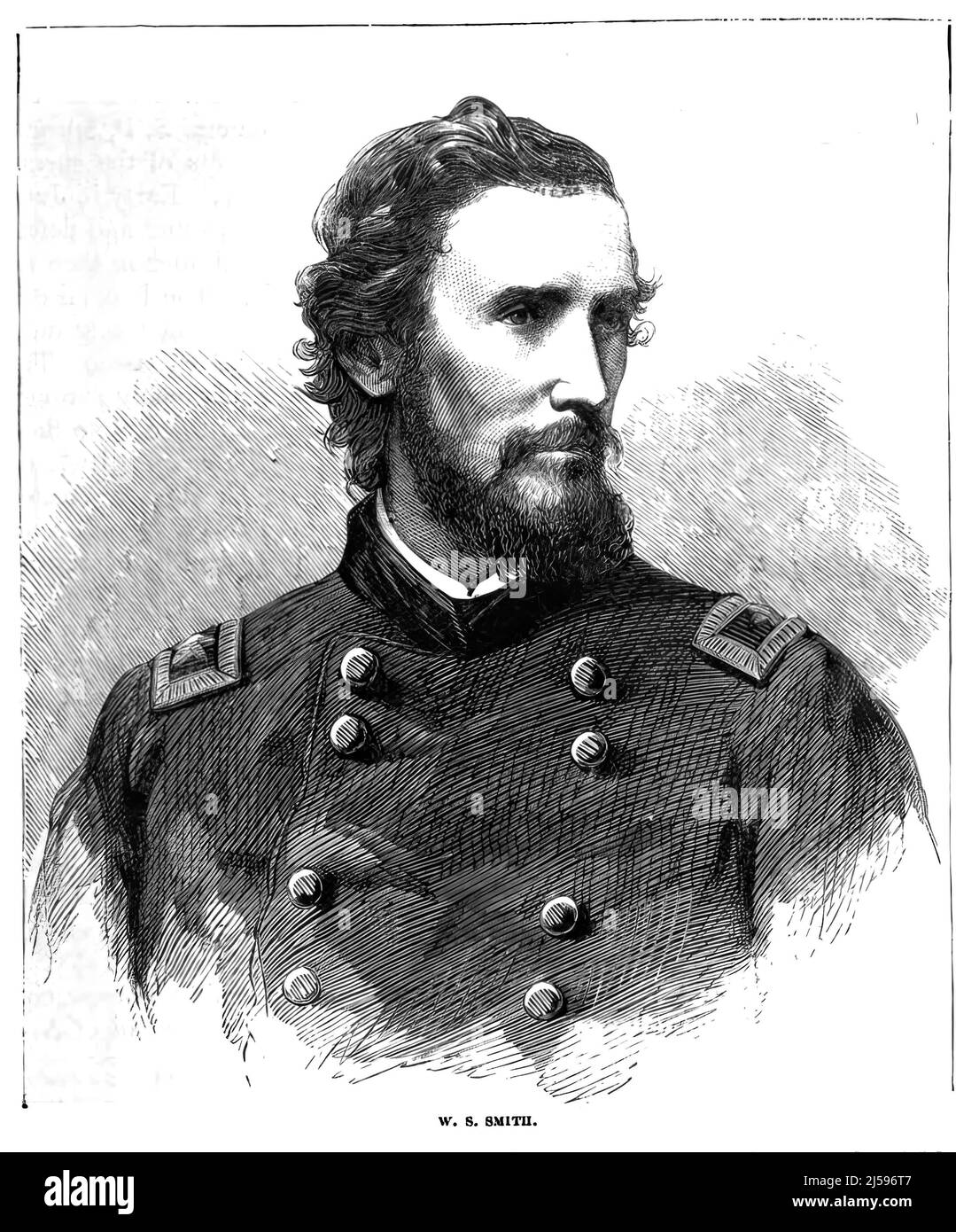 Portrait of William Sooy Smith, Union Army Brigadier General in the American Civil War. 19th century illustration Stock Photo