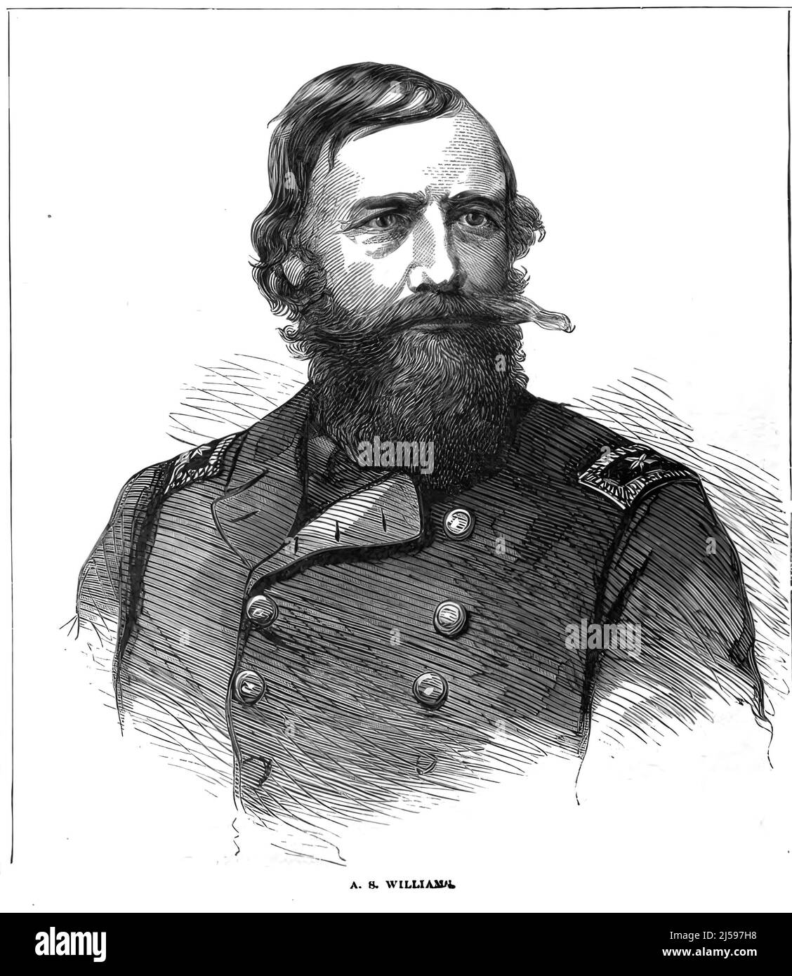 Portrait of Alpheus Starkey Williams, Union Army General in the American Civil War. 19th century illustration Stock Photo