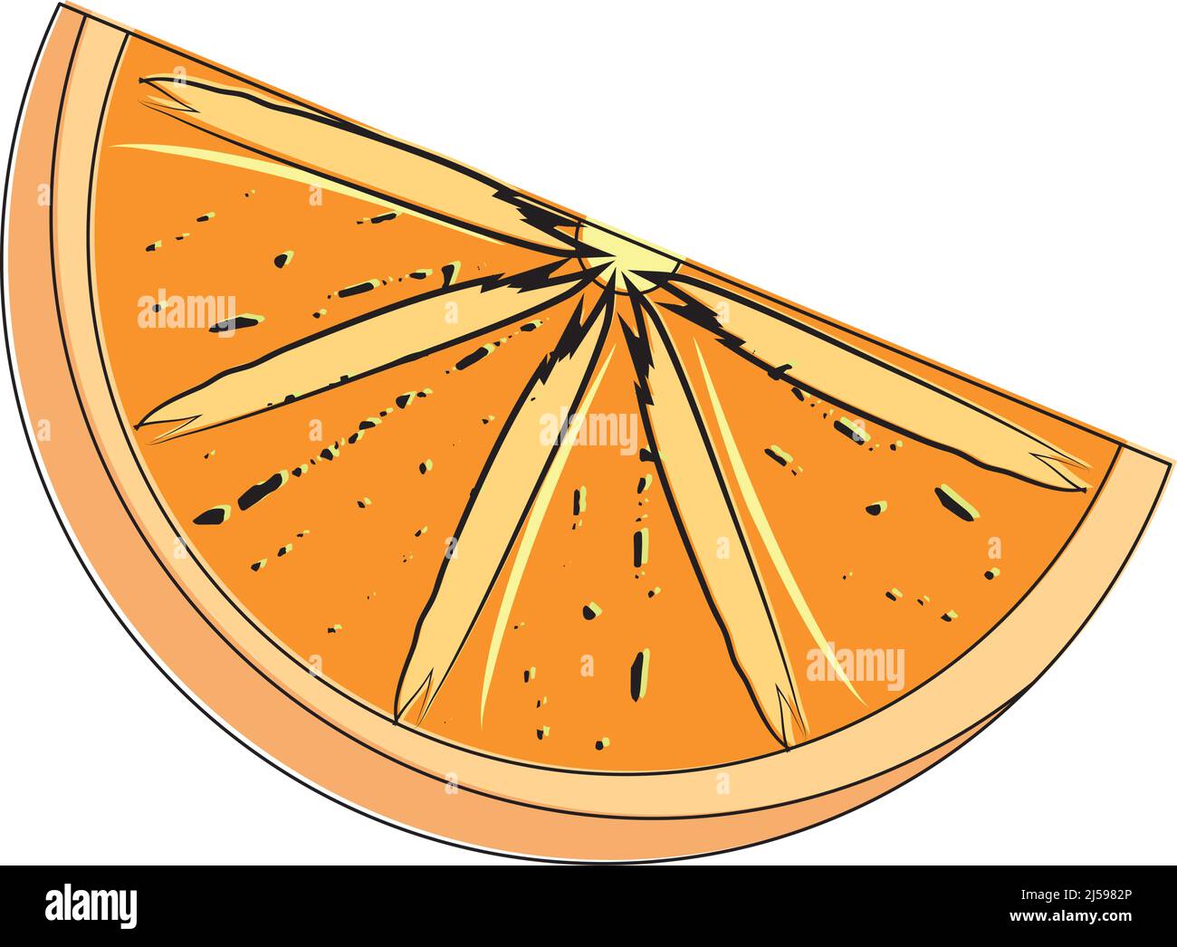 Isolated sketch of a tangerine slice Vector Stock Vector Image & Art