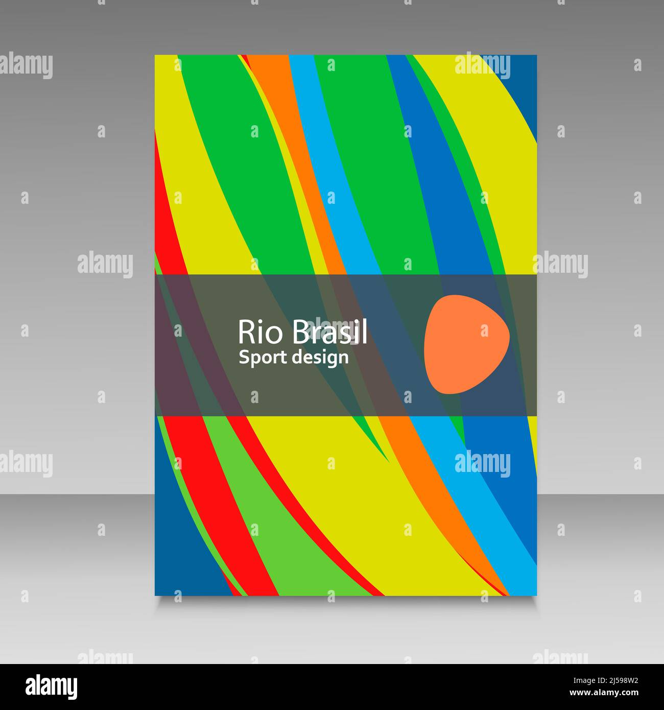 Brochure in colors of Brazil flag. Vector color concept. Design for cover, book, website background Stock Vector