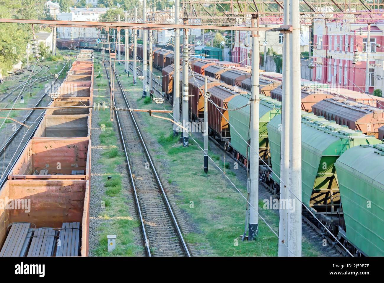 Odessa, Ukraine - September 11, 1917: Freight train with a shipping ...