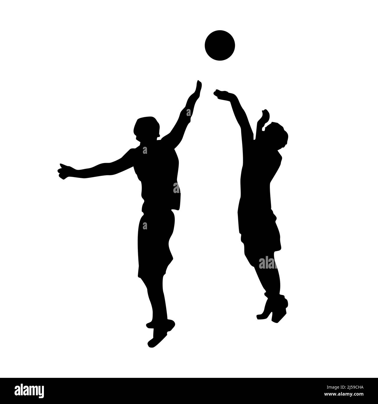 Men volleyball player silhouette vector hires stock photography and