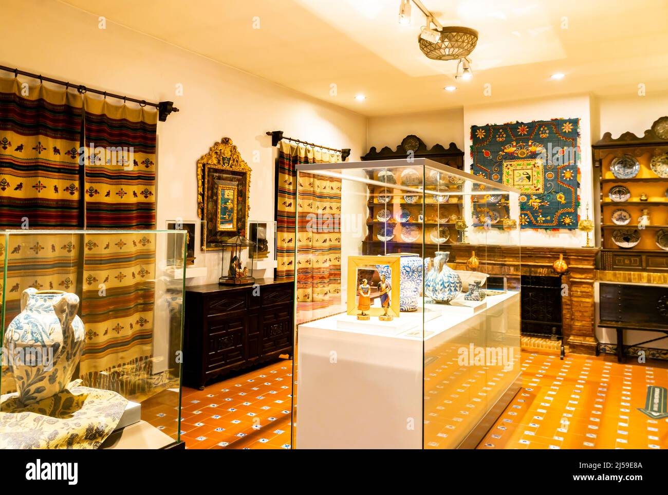 Museo Casa de los Tiros - Museum House of Tiros, 16th century historic house in Granada, Andalucia, Spain. Granada traditions room. Stock Photo