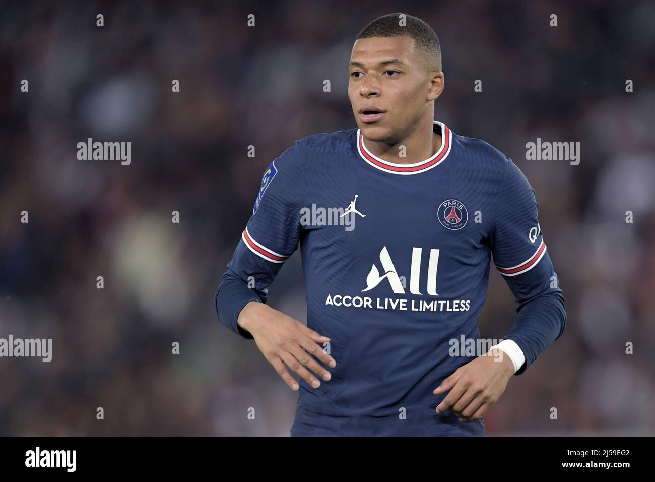 Paris Kylian Mbappe Of Paris Saint Germain During The French Ligue 1 Match Between Paris Saint Germain And Olympique Marseille At The Parc Des Princes In Paris France On April 17 22 Anp