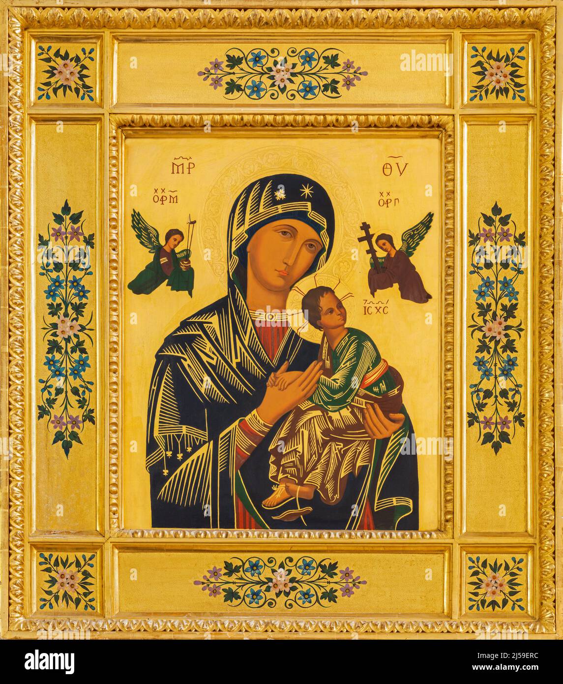 MONOPOLI, ITALY - MARCH 6, 2022: The painting of Madonna - (Our Lady of Perpetual Help) in the church Chiesa di San Franceso d Assisi by unknown arits Stock Photo