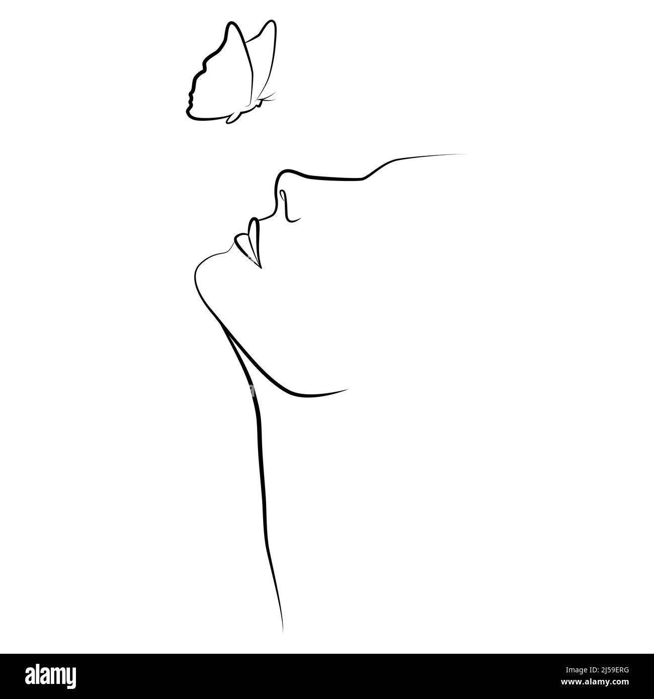 Abstact line art face. Line drawing woman face. Single Line Face Art, Minimalist Woman Line Drawing, Simple Art Female Face, Woman Drawing
