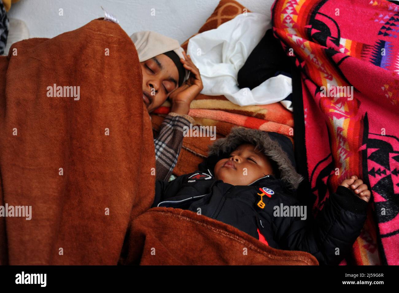 Tunisia. 21st Apr, 2022. African migrants stage sitin protest in front