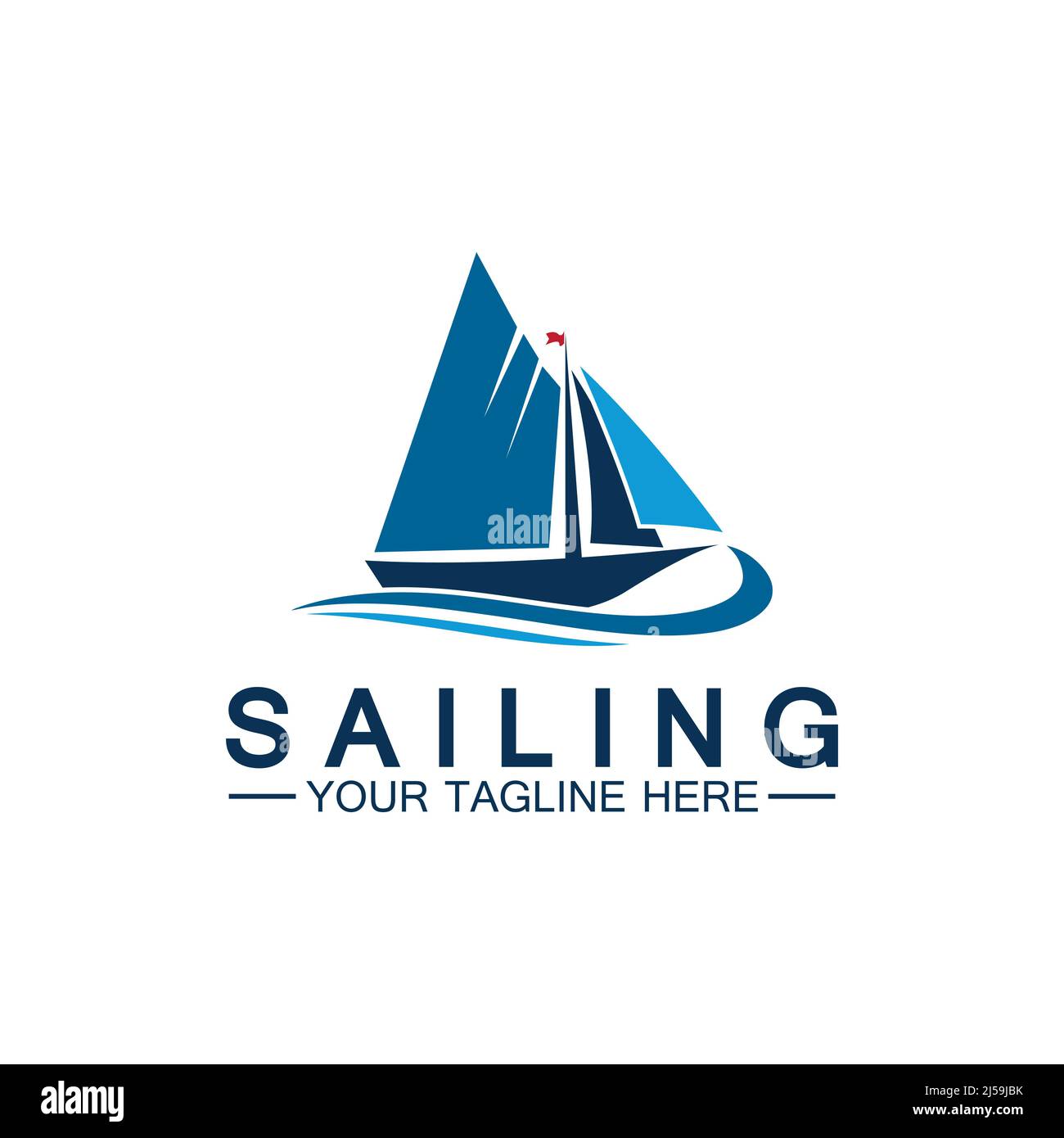 Sailing boat logo Template vector Stock Vector