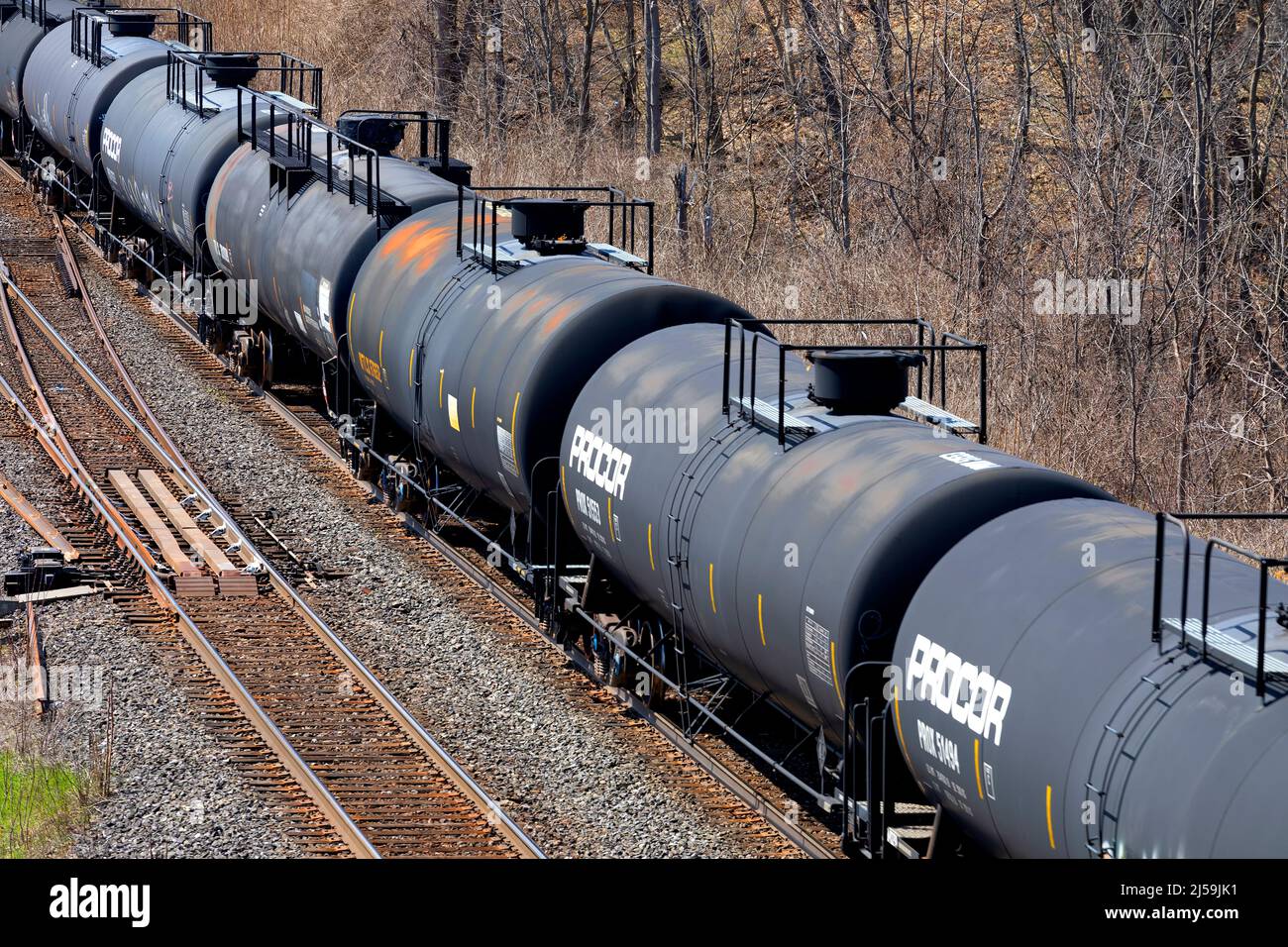 Railroad tank or tanker rail cars. Hamilton Ontario Canada Stock Photo Alamy