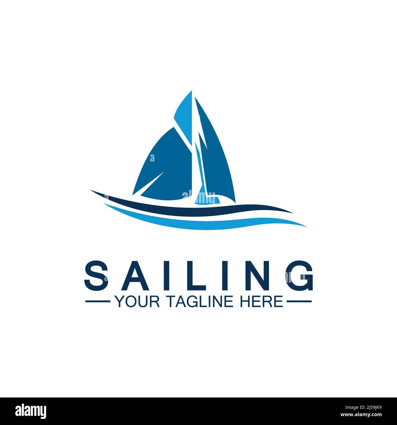 Sailing boat logo Template vector Stock Vector
